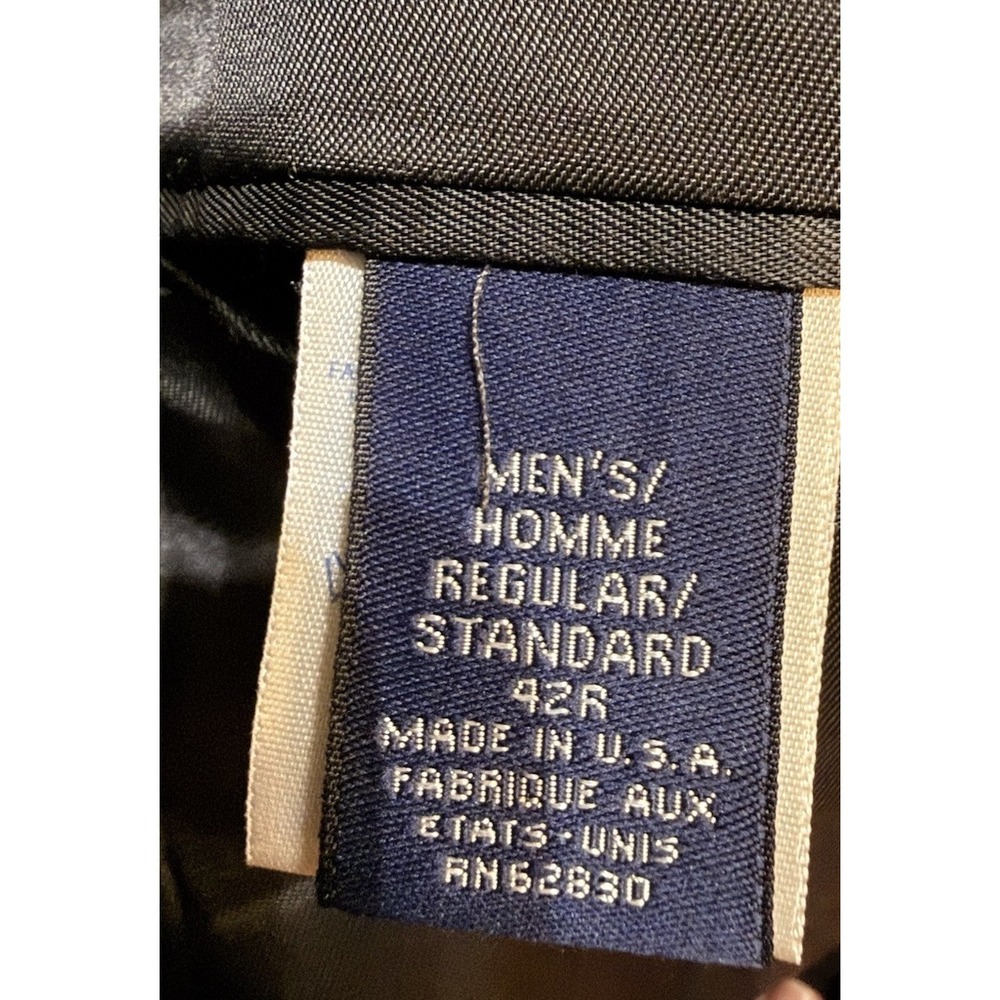 Lands End 42R Gray Herringbone Merino & Lambswool Tweed Blazer Jacket Sport Coat - Picture 6 of 16